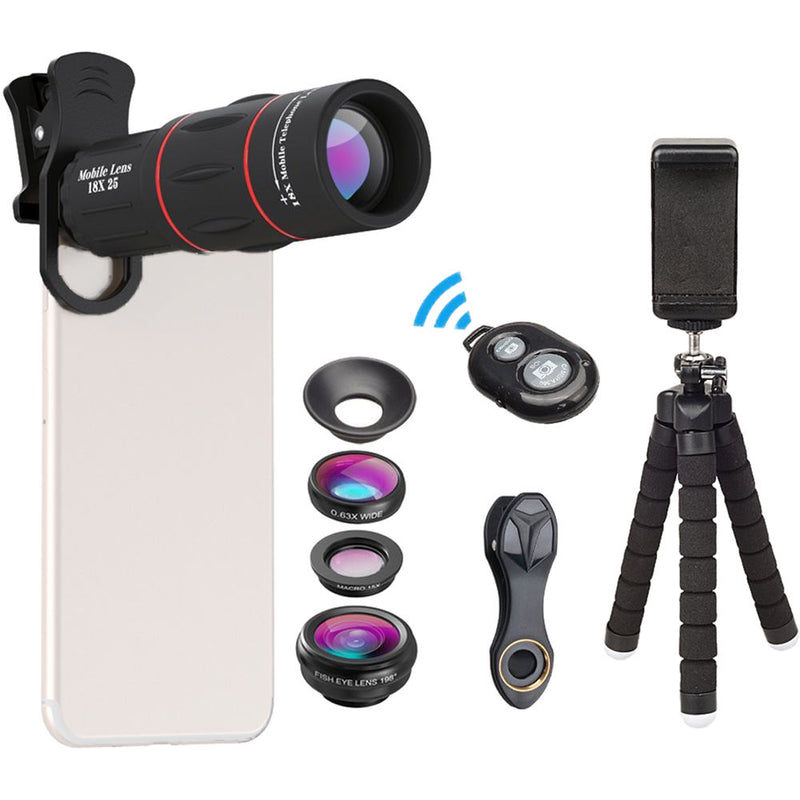 Apexel 4-in-1 Smartphone Lens Kit with Remote Shutter