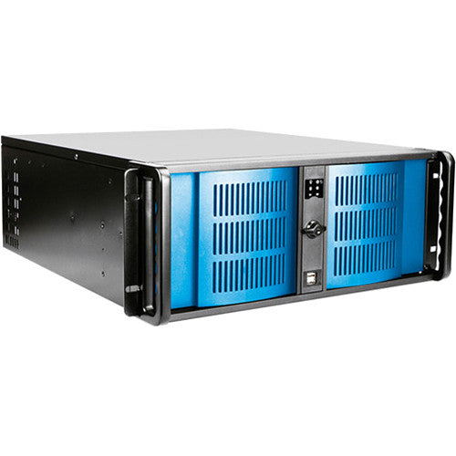 iStarUSA D-400-6 4U Compact Stylish Rackmount Chassis (Blue Bezel)