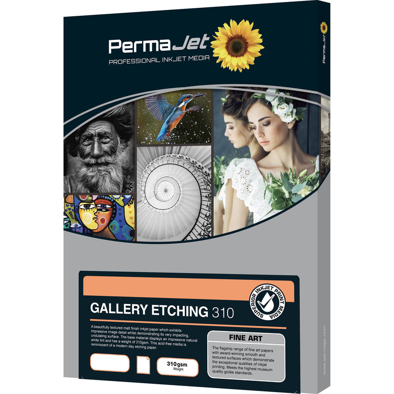 PermaJetUSA Gallery Etching 310 Textured Fine Art Paper (A2, 25 Sheets)