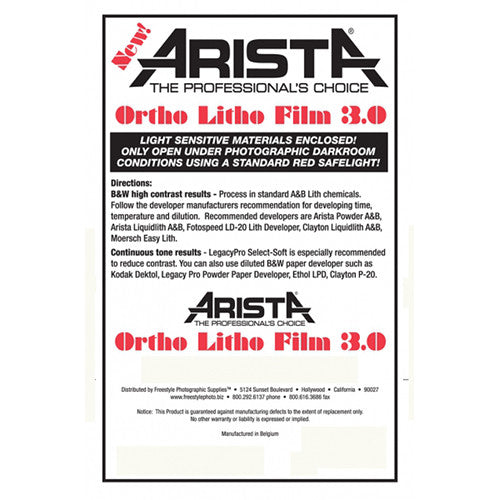 Arista Ortho Litho 3.0 Film (11 x 14", 25 Sheets)