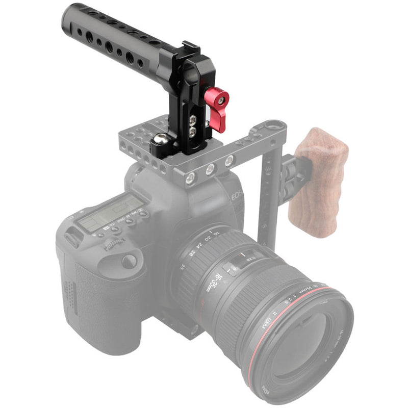 CAMVATE Top Cheese Handle with Rod Clamp for GH5, 5DMarkIII Camera (Red Wingnut)