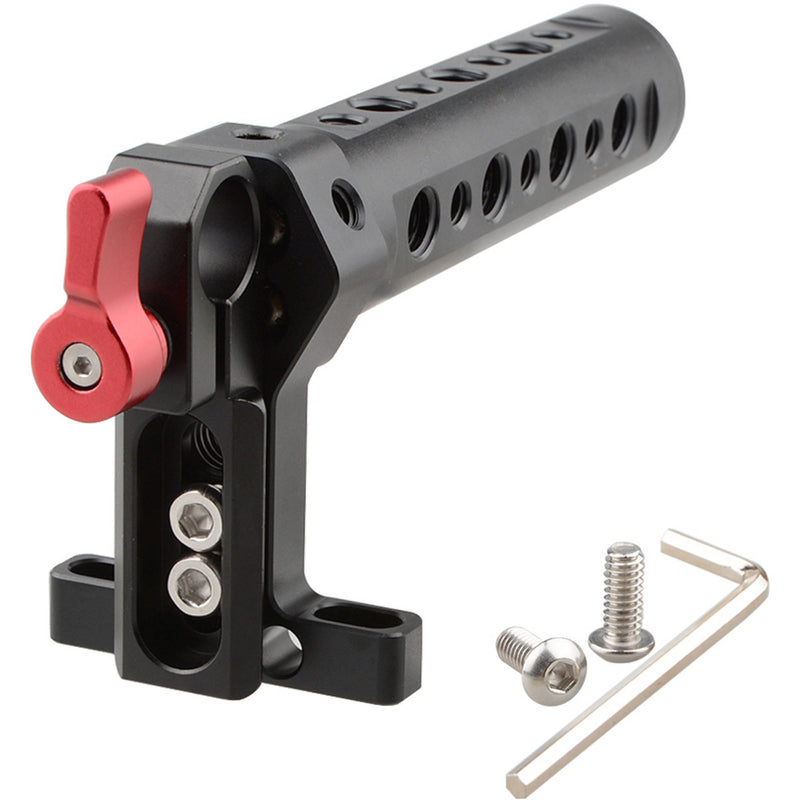 CAMVATE Top Cheese Handle with Rod Clamp for GH5, 5DMarkIII Camera (Red Wingnut)