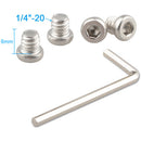 CAMVATE 1/4"-20 Short Hex Bolt Adapter Set for Rod Clamp (4-Pack)