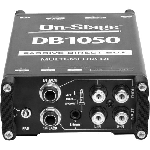 On-Stage DB1050 Passive Multimedia DI Box with Stereo-to-Mono Summing