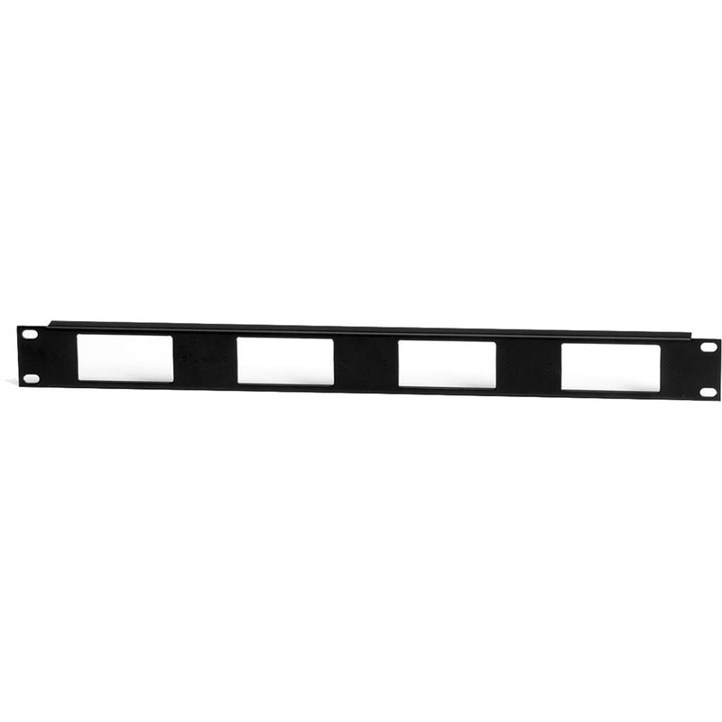 Lowell Manufacturing Rackmount Device Panel (Black, 1 RU, 4 Slots)