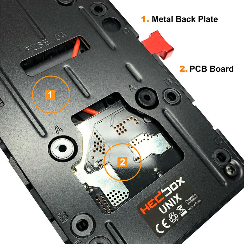 Hedbox UNIX-DC V-Mount Adapter Power Plate with 2.1mm DC Barrel Cable