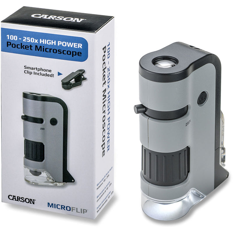 Carson MicroFlip MP-250 100-250x Pocket Microscope (4-Pack)