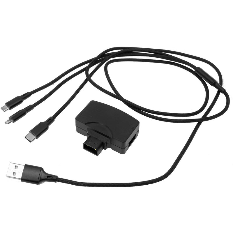 GyroVu D-Tap to USB Adapter with D-Tap Pass-Through & Universal 3-in-1 Cable