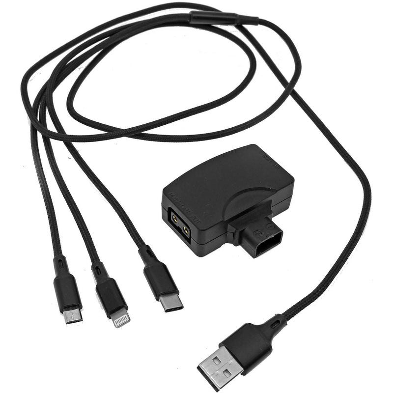 GyroVu D-Tap to USB Adapter with D-Tap Pass-Through & Universal 3-in-1 Cable