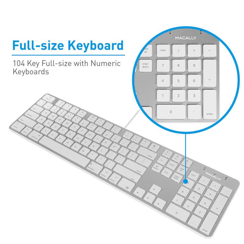 Macally 104-Key Slim USB Keyboard for Mac