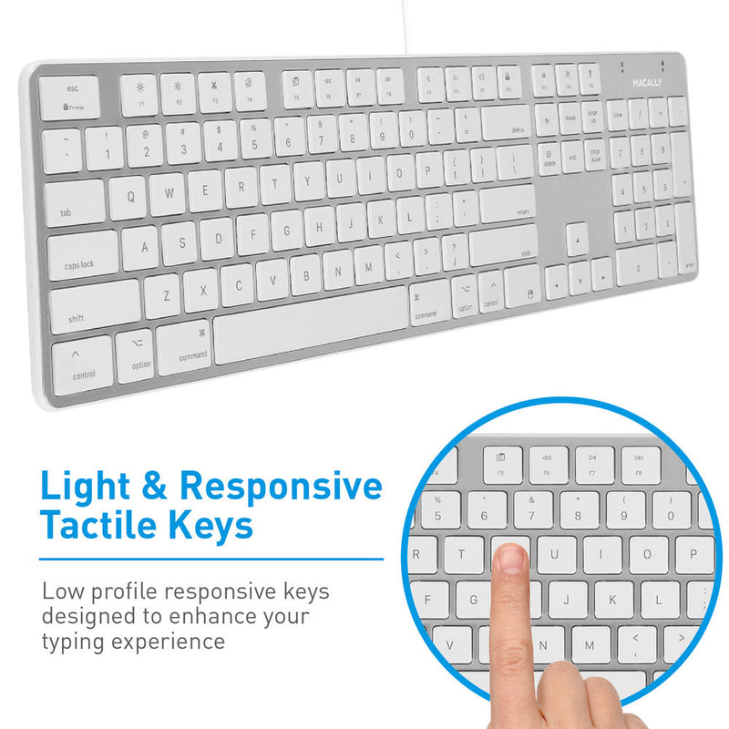 Macally 104-Key Slim USB Keyboard for Mac