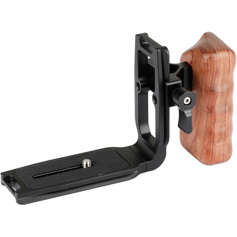 CAMVATE Arca-Type Quick Release L-Plate with Left-Handed Wooden Handgrip