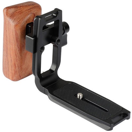 CAMVATE Arca-Type Quick Release L-Plate with Left-Handed Wooden Handgrip