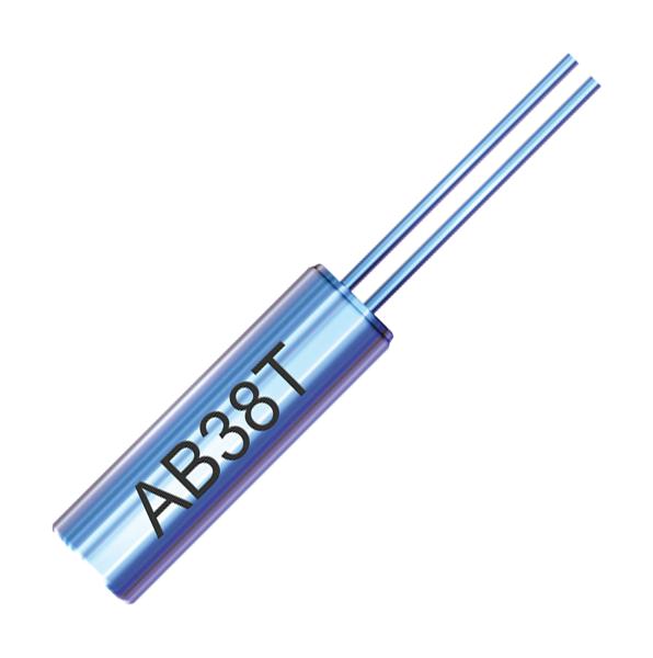 ABRACON AB38T-32.768KHZ-B7 Crystal, 32.768 kHz, Cylinder Radial, 8.3mm x 3.2mm Dia, 12.5 pF, 15 ppm, AB38T Series