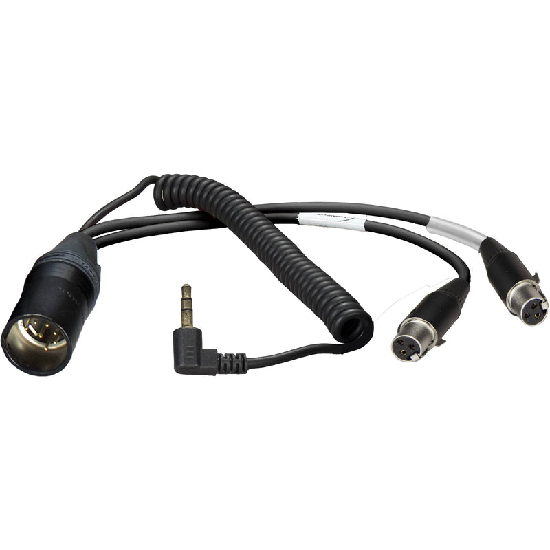 Ambient Recording HBYA7-TA3F-35W XLR-7M to 2 x TA3F + 3.5mm TRS Right-Angle Inverse Breakout Y-Cable