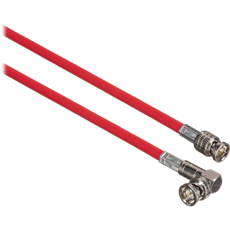 Canare Male to Right Angle Male HD-SDI Video Cable (Red, 3')