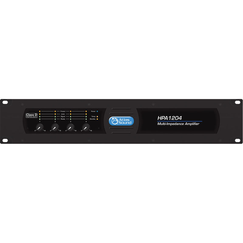 Atlas Sound HPA1204 Four-Channel 1200W Commercial Amplifier (Black)