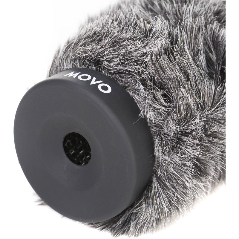 Movo Photo WS-G140 Furry Rigid Windscreen for Microphones up to 5.5" Long and 18 to 23mm in Diameter (Dark Gray)