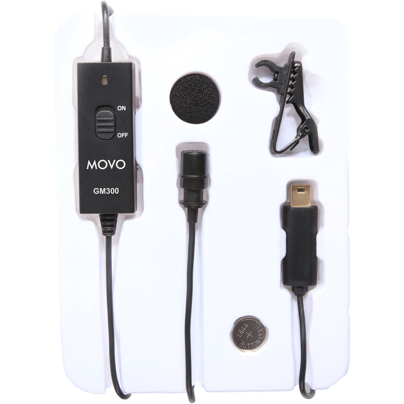 Movo Photo GM300 Omnidirectional Lavalier Microphone for GoPro HERO3, HERO3+, and HERO4