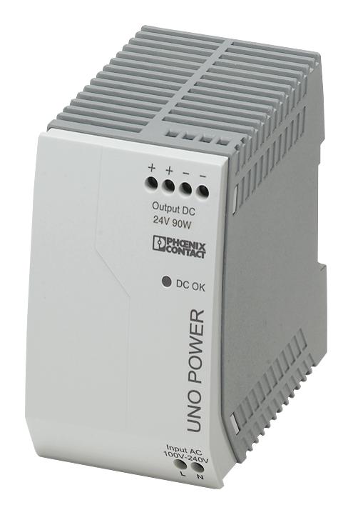 PHOENIX CONTACT 2902994 AC/DC DIN Rail Power Supply (PSU), ITE, 1 Output, 90 W, 24 VDC, 3.75 A GTIN UPC EAN: 4046356808705 UNO-PS/1AC/24DC/90W/C2LPS