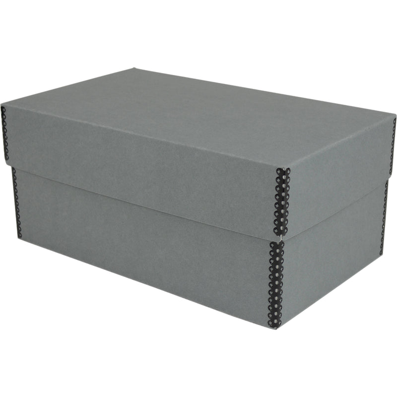 Archival Methods Deep 5.75" Flat Storage Box with Short Top (Gray, 7.625 x 12.5")