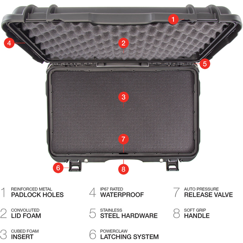 Nanuk 938 Wheeled Hard Case with Interior Foam (Black, 51.1L)