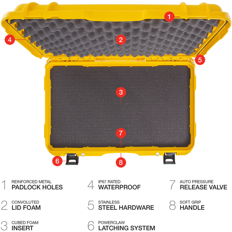 Nanuk 938 Wheeled Hard Case with Foam Insert (Yellow, 51.1L)