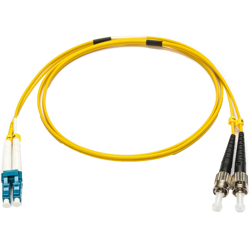 Camplex Premium Bend-Tolerant Single Mode Duplex ST to LC Armored Fiber Patch Cable (16.4', Yellow)