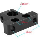 CAMVATE 15mm Single-Rod Clamp with 1/4" Holes