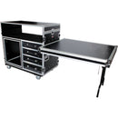 ProX 12 RU Dual-Table Case and Mixing Console Workstation with Casters (20" Rail-to-Rail)