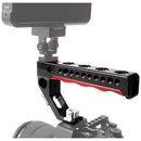 LanParte Record/Stop LANC Top Handle with 3/8"-16 Screw & ARRI-Compatible Anti-Twist Pins