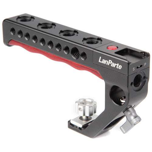 LanParte Record/Stop LANC Top Handle with 3/8"-16 Screw & ARRI-Compatible Anti-Twist Pins