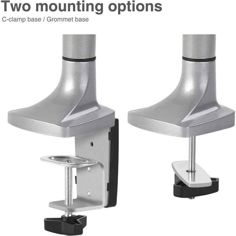 SIIG High Premium Aluminum Gas Spring Desk Mount for Dual Monitors