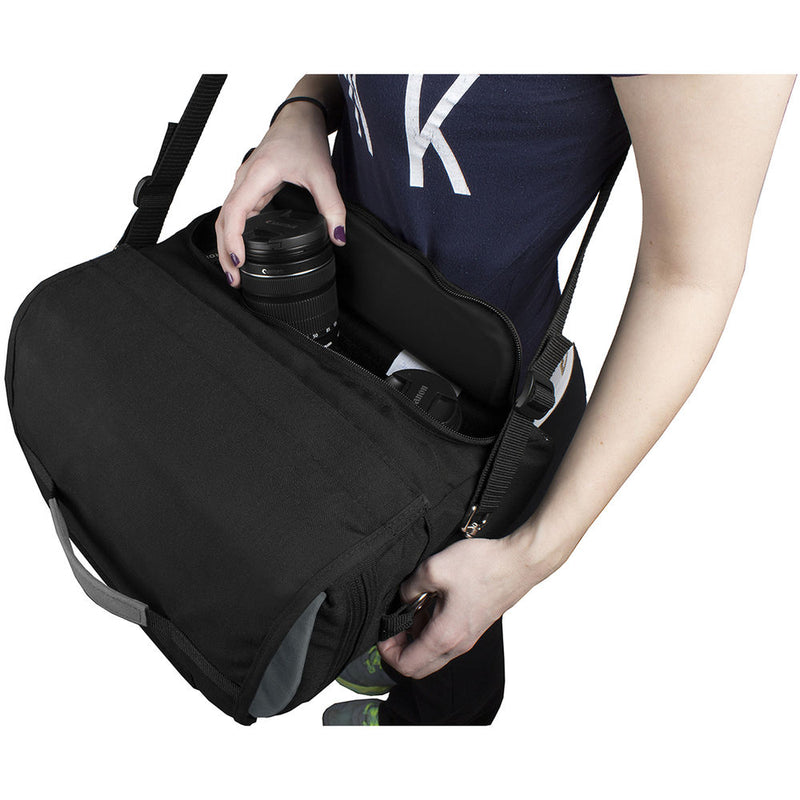 PortaBrace MS-DSLR2 Messenger Camera Bag (Large, Black)