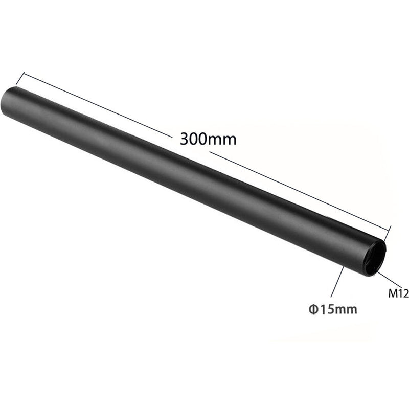 CAMVATE Set of 3 x 15mm Black Aluminum Rod Pairs (3.94", 7.8", 11.8")