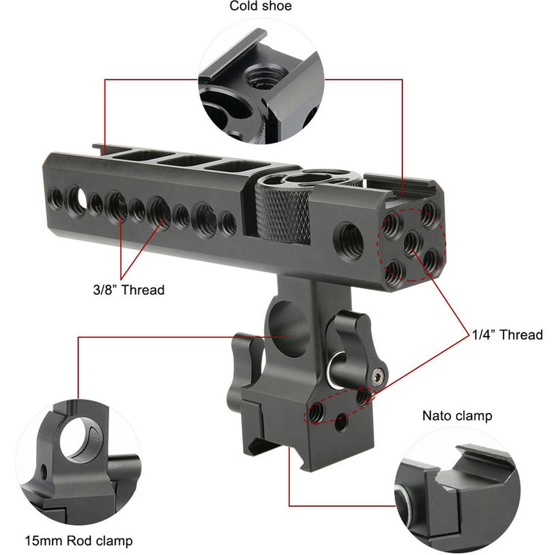 Niceyrig Quick Release NATO Top Cheese Handle with 15mm Rod Clamp & Cold Shoe Mount