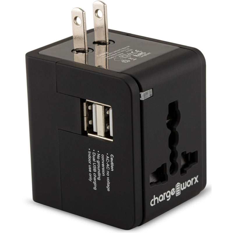 ChargeWorx Dual USB International Travel Charger