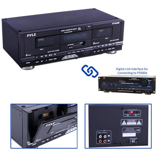 Pyle Pro PT649D Rackmountable Dual Cassette Player