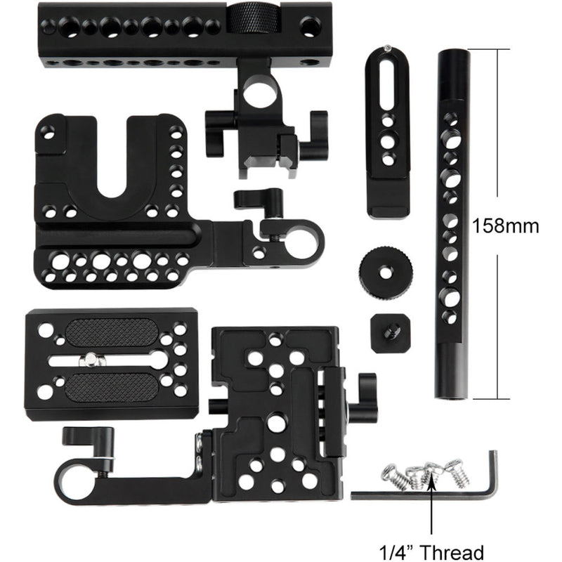 Niceyrig Adjustable Camera Half Cage QR with Top Handle