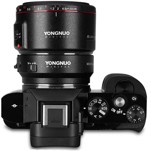 Yongnuo EF-E II Lens Adapter for Canon EF/EF-S Lens to Sony E-Mount Camera without Tripod Foot (White)