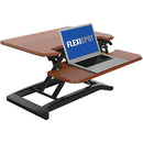 FlexiSpot 28.4" Alcove Sit-Stand Desk Riser with Keyboard Tray (Mahogany)