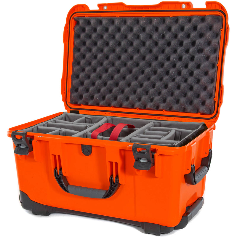 Nanuk 938 Wheeled Hard Case with Padded Divider Insert (Orange, 51.1L)