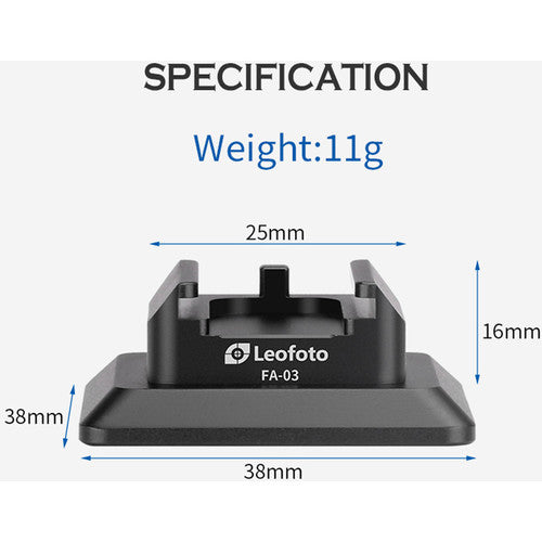 Leofoto FA-03 Flash Cold Shoe Conversion Adapter for ARCA Clamps