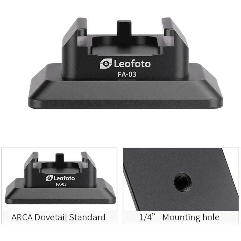 Leofoto FA-03 Flash Cold Shoe Conversion Adapter for ARCA Clamps