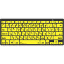 Logickeyboard LargePrint Black-on-Yellow Bluetooth Mini Keyboard (Windows, US English & Hebrew)