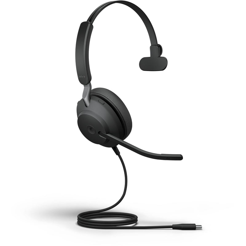 Jabra Evolve2 40 Mono Wired On-Ear Headset (Unified Communication, USB Type-C, Black)