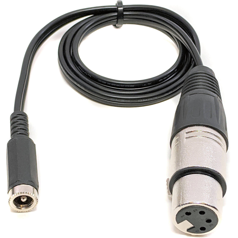 Bescor 2.1mm Coaxial Female to 4-Pin XLR Female Cable (2')