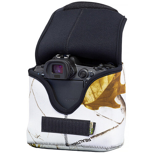 LensCoat BodyBag R Camera Cover for Canon R/R5/R6 with Optional Grip (RealTree AP Snow Camo)