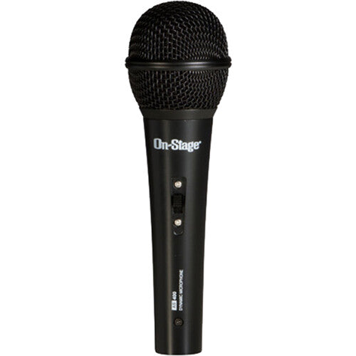 On-Stage AS400V2 Handheld Hypercardioid Dynamic Vocal Microphone with Mute Switch and XLR Cable (Black Grille)