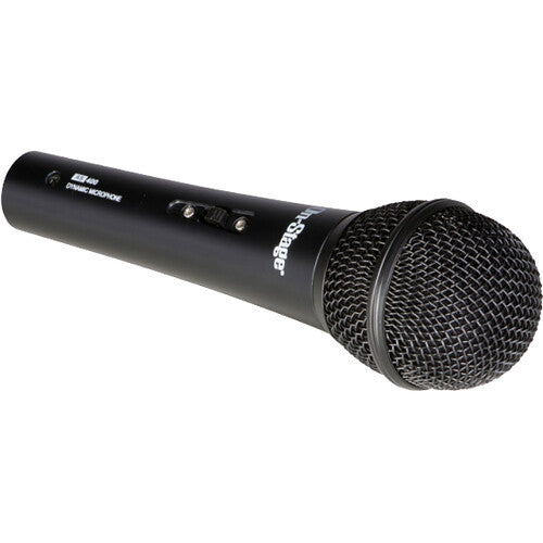 On-Stage AS400V2 Handheld Hypercardioid Dynamic Vocal Microphone with Mute Switch and XLR Cable (Black Grille)